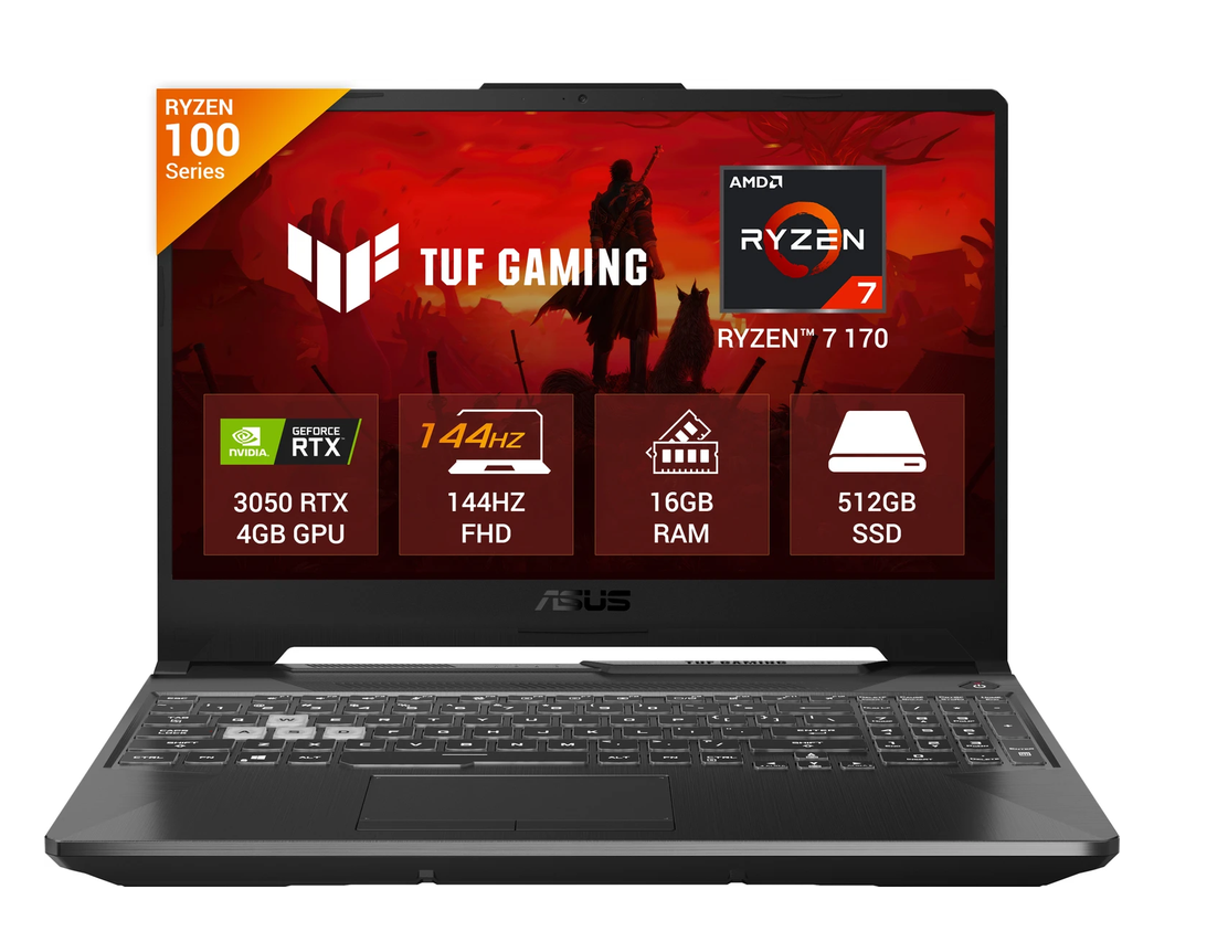 ASUS  FA506NCQ-HN009WS	Ryzen 7-170	16GB	1TB	RTX 3050 4GB	WIN 11	MSO 2024	15.6"" FHD