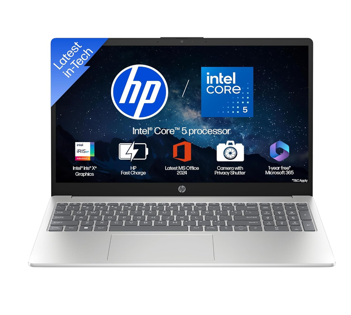 HP  15-FD0682TU	Core  5-120U 	16 GB	512 GB	Iris Xe	WIN 11	MSO 2024	15.6 FHD
